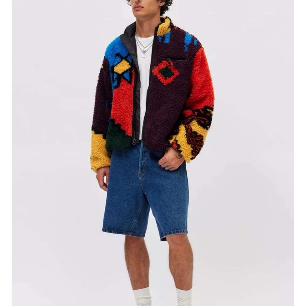 New OBEY Moroccan Rug Pattern Fleece Full Zip Jacket Small - Picture 5 of 10